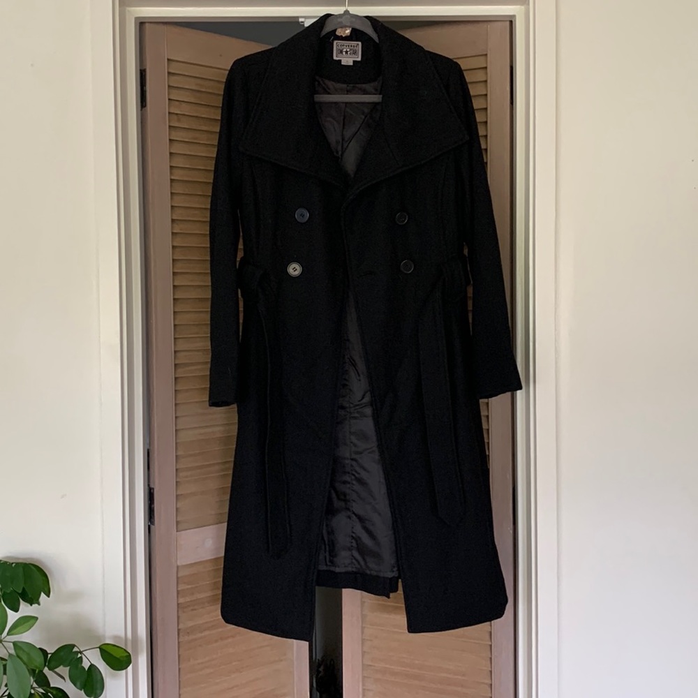Wool blend black coat in great condition